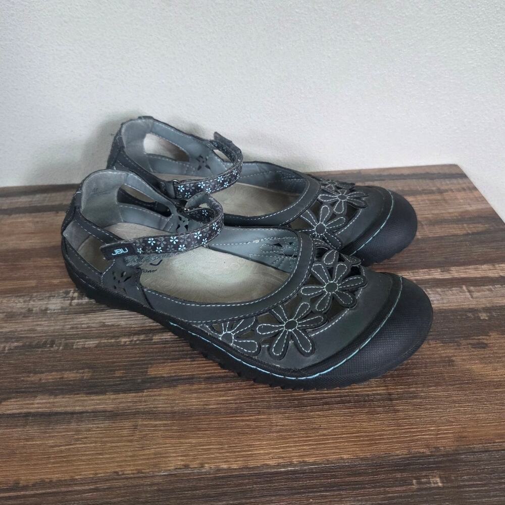 JBU by Jambu Wildflower Mary Janes Gray & Black Size 8
